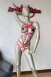 Ağ Bölgesi Açık Elastik Fantezi Harness – APFT474