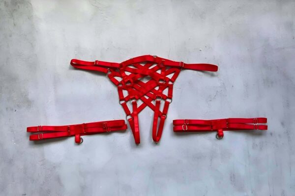 agi acik fantazi kulot ve bacak bandi takimi lastik harness apft1202 tanga klot angels passion 126140 41 B