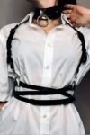 Belden Ayarlı Bağlamalı Deri Korse Kemer Ve Choker Tasma Takım – APFT644