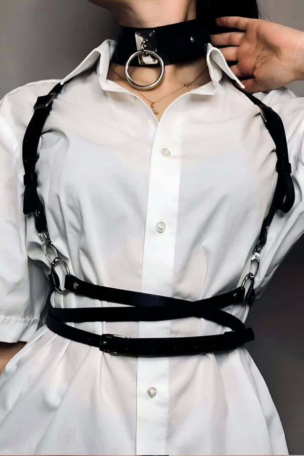 belden ayarli baglamali deri korse kemer ve choker tasma takim apft644 kadn kemer angels passion 124997 39 B