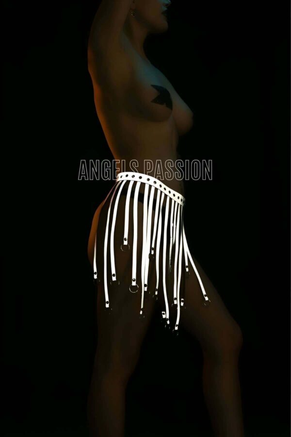 beyaz reflektorlu puskullu etek gece elbisesi tayt ve sort aksesuari apft579 reflektrl harness angels passion 125324 39 B