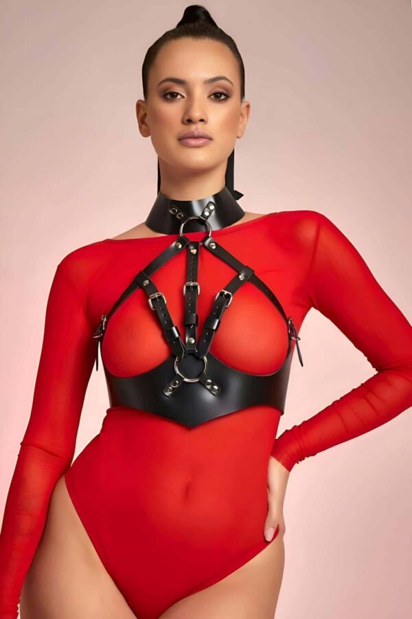boyundan baglamali gogsu acik deri fantazi sutyen harness apft1286 gs harness angels passion 125434 41 B