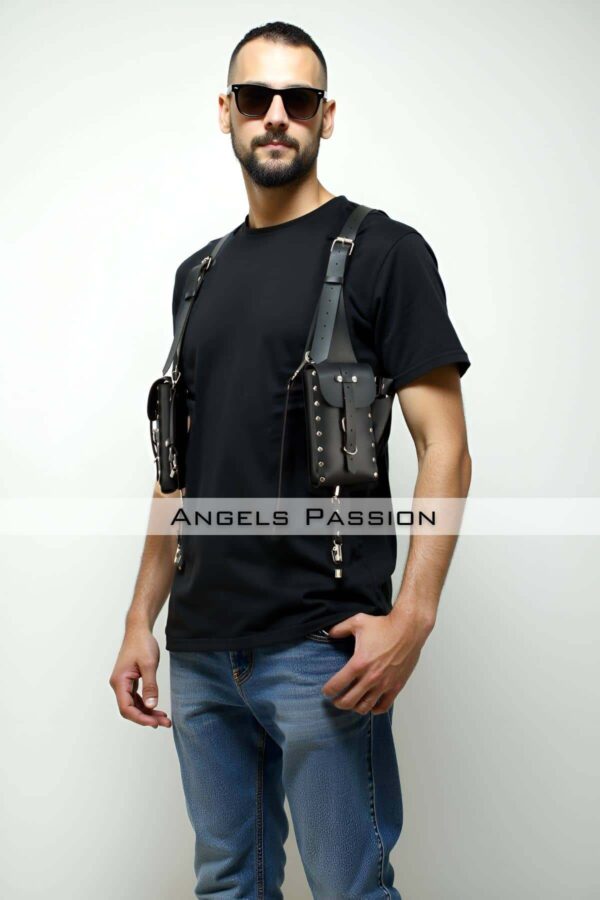 cantali sik erkek harness holster bag leather holster bag apftm235 erkek harness angels passion 131568 41 B