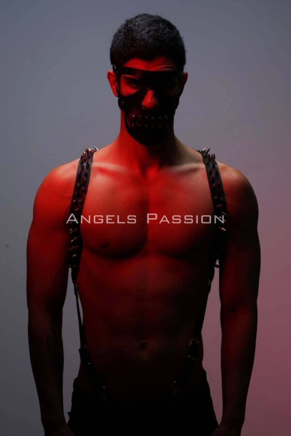 civi detayli ve maskeli erkek harness takim erkek clubwear erkek gogus harness apftm204 erkek harness angels passion 129944 41 B