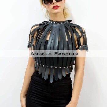 Crop Büstiyer Harness, Deri Göğüs Harness, Gömlek Üzeri Harness - APFT1257