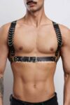 D Halka Detaylı Şık Erkek Göğüs Harness