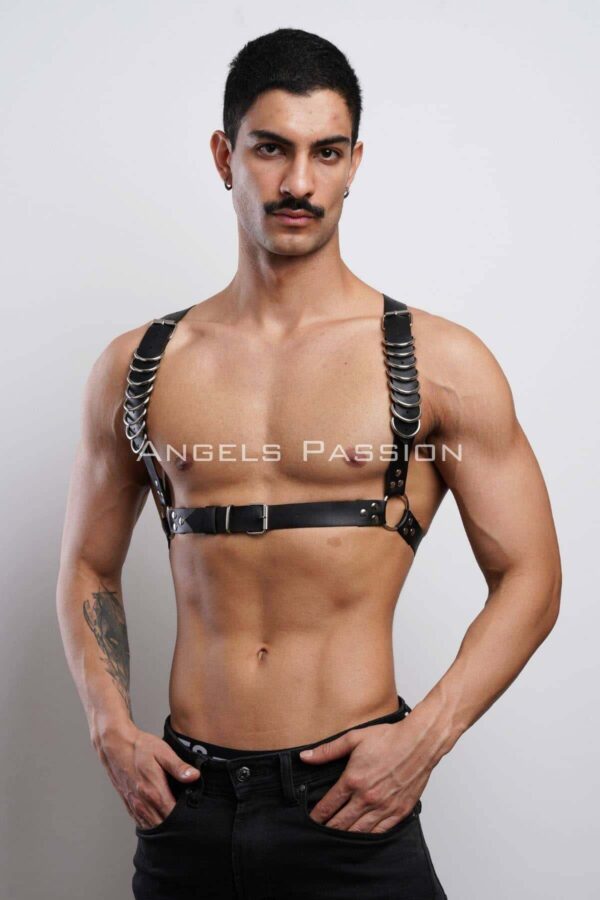 d halka detayli sik erkek gogus harness erkek deri t shirt aksesuar apftm92 erkek harness angels passion 130396 41 B