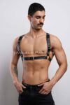 D Halka Detaylı Şık Erkek Göğüs Harness