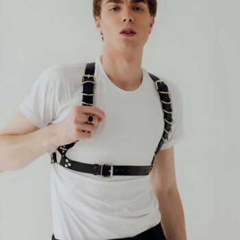 D Halka Detaylı Şık Erkek Harness - APFTM92