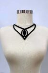 Damla Detaylı Şık Deri Choker