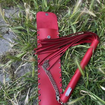 Deri Çantalı Kırmızı Kırbaç, Şık Deri Kırbaç, Sexy Aksesuar - APFT1287
