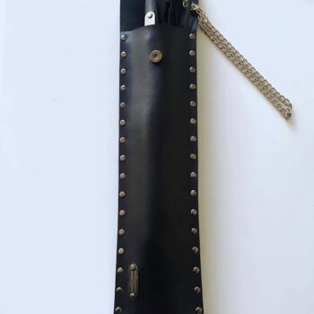 Deri Çantalı Siyah Kırbaç, Şık Deri Kırbaç, Sexy Aksesuar - APFT1287