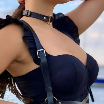 Deri Choker ve Kemer Harness Takım - APFT632