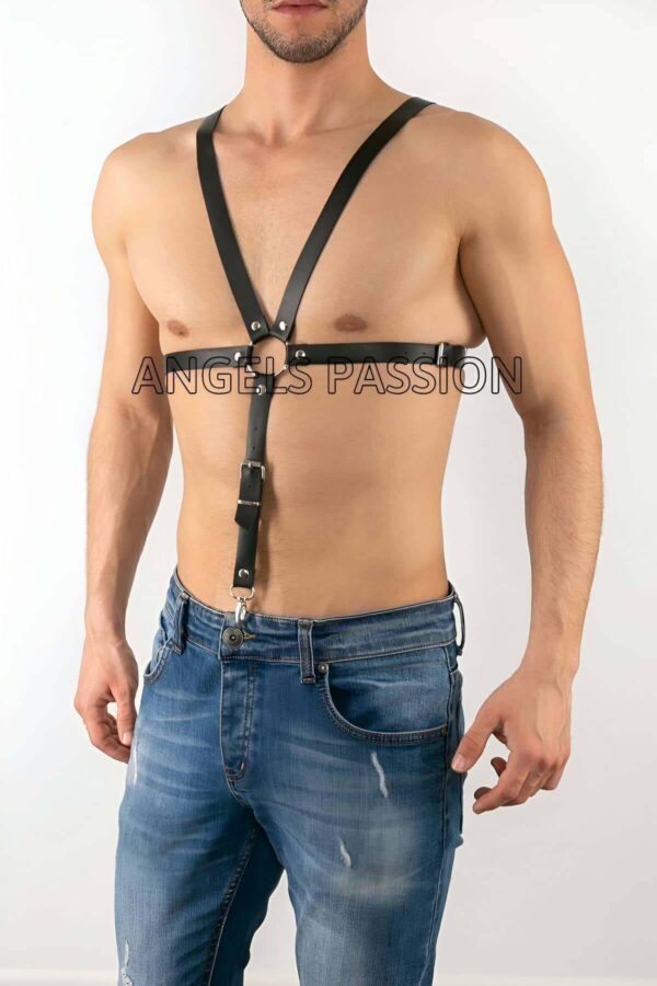 deri erkek fantazi giyim gay deri ic giyim erotik erkek ic giyim apftm12 erkek harness angels passion 123511 39 B