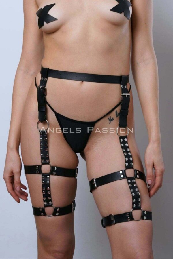 deri kemer bacak harness percin detayli deri bacak jartiyer apft862 kadn kemer angels passion 129090 41 B