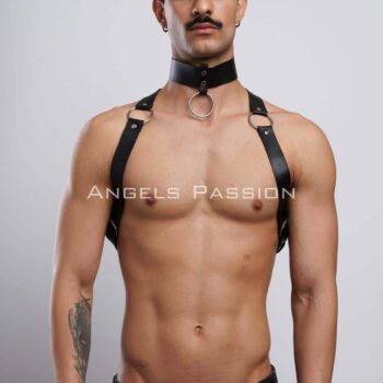 Erkek Choker ve Göğüs Harness, Erkek Parti Giyim - APFTM35
