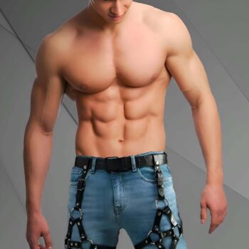 Erkek Deri Bacak Harness, Bacak Aksesuar, Kot Aksesuar, Partywear - APFTM201