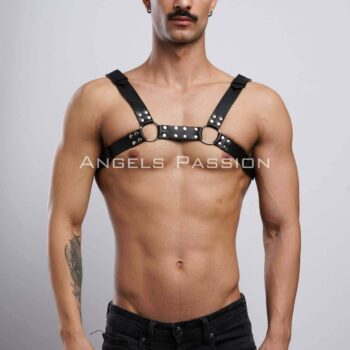 Erkek Deri Fantazi Göğüs Harness - APFTM8