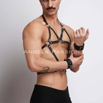 Erkek Deri Göğüs Harness, Erkek Fantazi Giyim, Erkek Parti Giyim - APFTM75