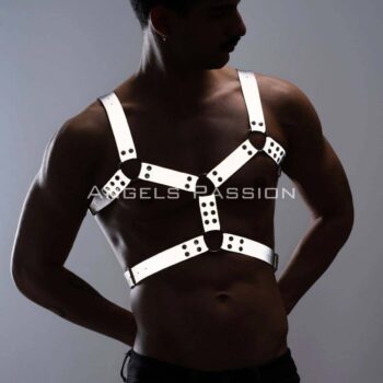 Erkek Göğüs Harness - Reflektörlü (Karanlıkta Yansıyan) Göğüs Harness - APFTM78