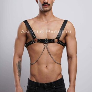 Erkek Gömlek Kemeri, Zincirli Göğüs Harness, Partywear, Clubwear - APFTM109