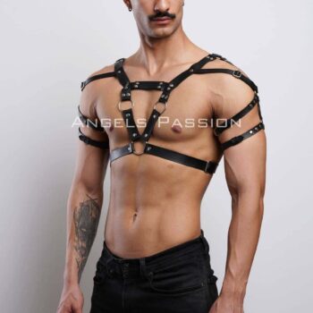 Erkek Harness, Erkek PartyWear, Deri Erkek Parti Elbise Aksesuarı - APFTM6
