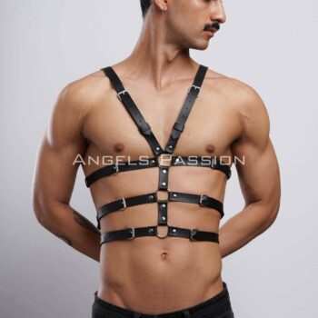 Erkek İç Giyim Seksi Fantazi Giyim - Erkek Deri Fantazi Giyim - Seksi Erkek Deri Harness - APFTM38