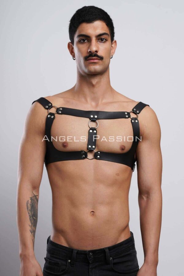 erkek parti aksesuar clubwear deri gogus harness erkek fantezi giyim apftm116 erkek harness angels passion 130264 41 B