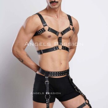 Tarz Göğüs ve Bacak Harness Takım, Erkek Parti Aksesuarları - APFTM196