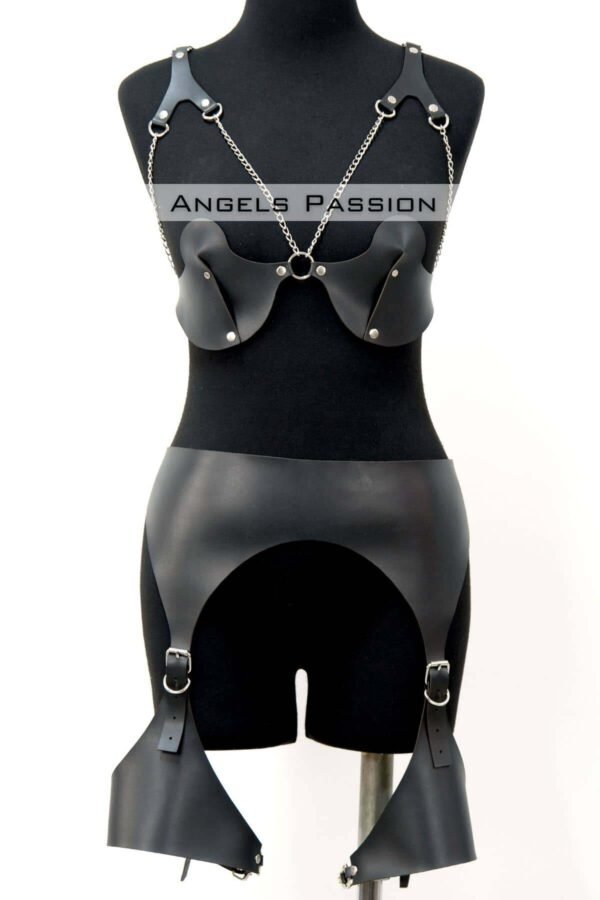 erotik deri jartiyer harness takim kadin fantezi ic giyim apft1220 harness takm angels passion 131439 41 B