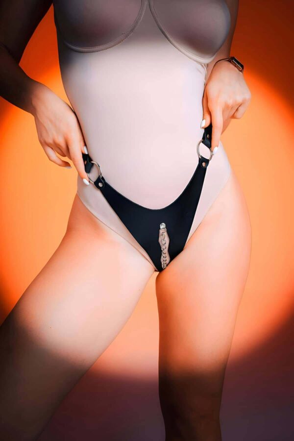 fantazi deri zincirli kulot fantezi ic camasir apft1275 tanga klot angels passion 125763 40 B