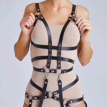 Full Body Vücudu Saran Fantezi Deri Harness - APFT502