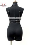 Göğüs Detaylı Deri Harness Büstiyer