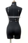Göğüs Detaylı Deri Harness Büstiyer