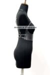 Göğüs Detaylı Deri Harness Büstiyer