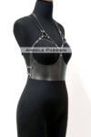 Göğüs Detaylı Deri Harness Büstiyer