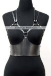 Göğüs Detaylı Deri Harness Büstiyer