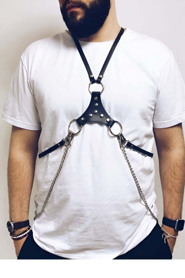 gogus ucgen detayli erkek erotik giyim apftm28 erkek harness angels passion 115454 38 B