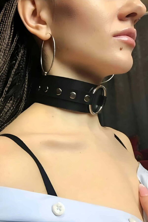 halka detayli ayarli genis serit sik deri choker boyun aksesuar apft671 choker angels passion 126177 39 B