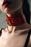 Halka Detaylı Geniş Şerit Şık Deri Choker Tasma – APFT663