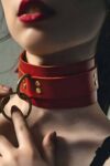 Halka Detaylı Geniş Şerit Şık Deri Choker Tasma – APFT663