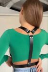 Halka Detaylı Omuzdan Askılı Ayarlanabilir Şık Deri Bel Harness – APFT643