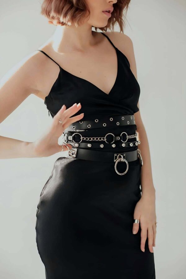 halka ve zincir detayli sik deri kemer apft825 kadn kemer angels passion 126350 40 B