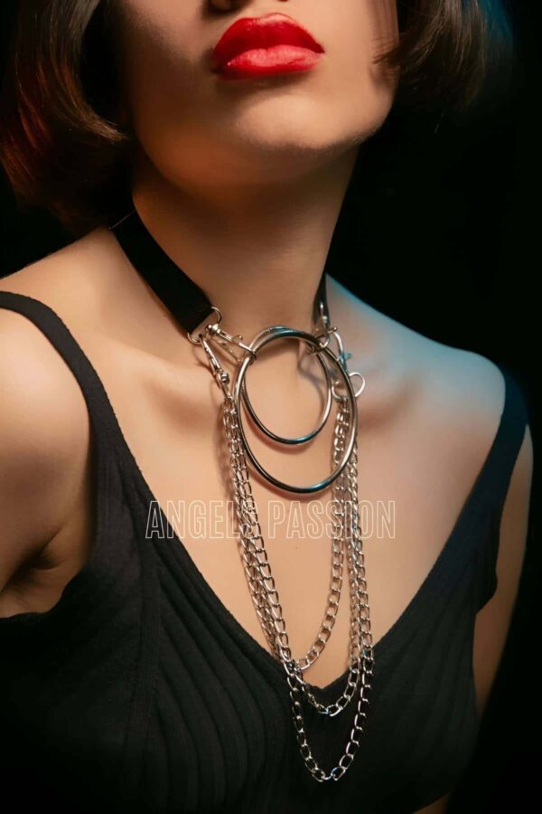 harness kolye sik lastik choker harness halka detayli tasma apft592 choker angels passion 126361 39 B