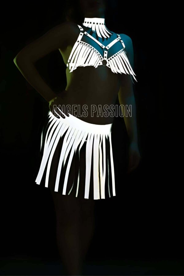 karanlikta parlayan puskullu etekli seksi harness takim apft482 reflektrl harness angels passion 128098 39 B