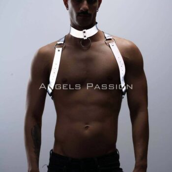 Karanlıkta Parlayan (Reflektörlü) Choker ve Göğüs Harness Takım, Clubwear - APFTM35