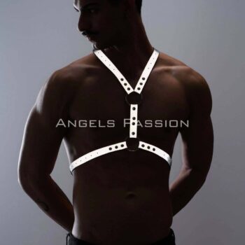 Karanlıkta Parlayan (Reflektörlü) Erkek Göğüs Harness, Erkek Parti Giyim - APFTM108
