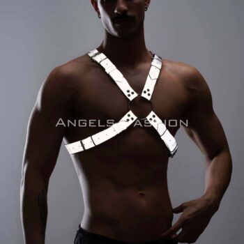Karanlıkta Parlayan (Reflektörlü) Erkek Göğüs Harness, Parti Aksesuar - APFTM95