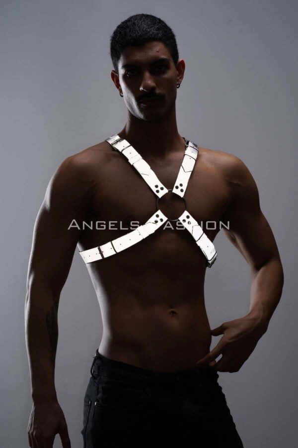 karanlikta parlayan reflektorlu erkek gogus harness parti aksesuar apftm95 erkek harness angels passion 130376 41 B