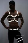 Karanlıkta Yansıyan Reflektörlü Erkek Harness Takım
